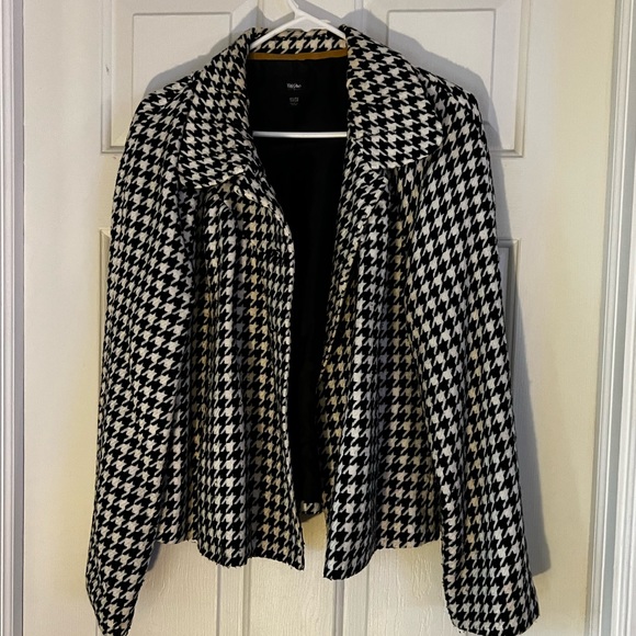 Massimo short swing jacket, black & white Houndstooth pattern, Sz 16W/18W - Picture 5 of 14